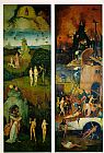 Paradise and Hell, left and right panels of a triptych by Hieronymus Bosch